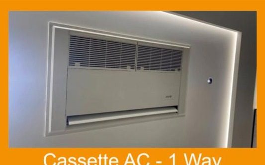 1-way cassette AC unit installed in wall recess