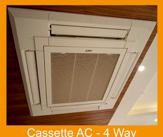 4-way cassette AC unit installed in ceiling
