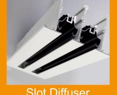 Slot diffuser for linear airflow
